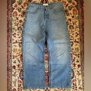 Bare Knuckles Javier Wide Leg Jeans - Washed Indigo - 32”